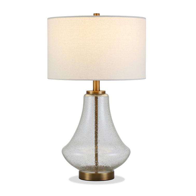 Lagos 23" Kids Brushed Brass Table Lamp with Linen Shade