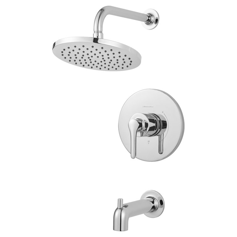 Chrome Wall Mounted Rain Shower and Tub Faucet Set