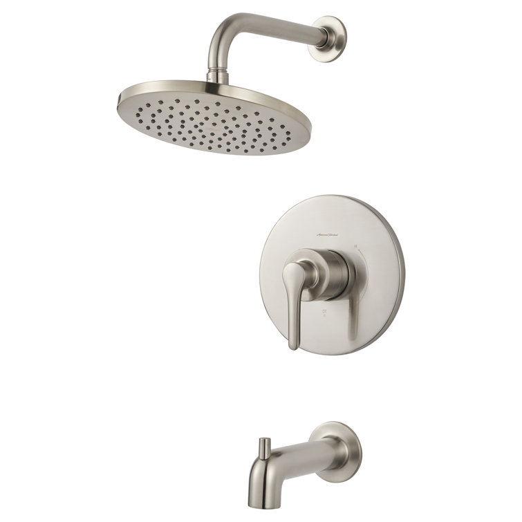 Brushed Nickel Wall Mounted Rain Shower Faucet Set