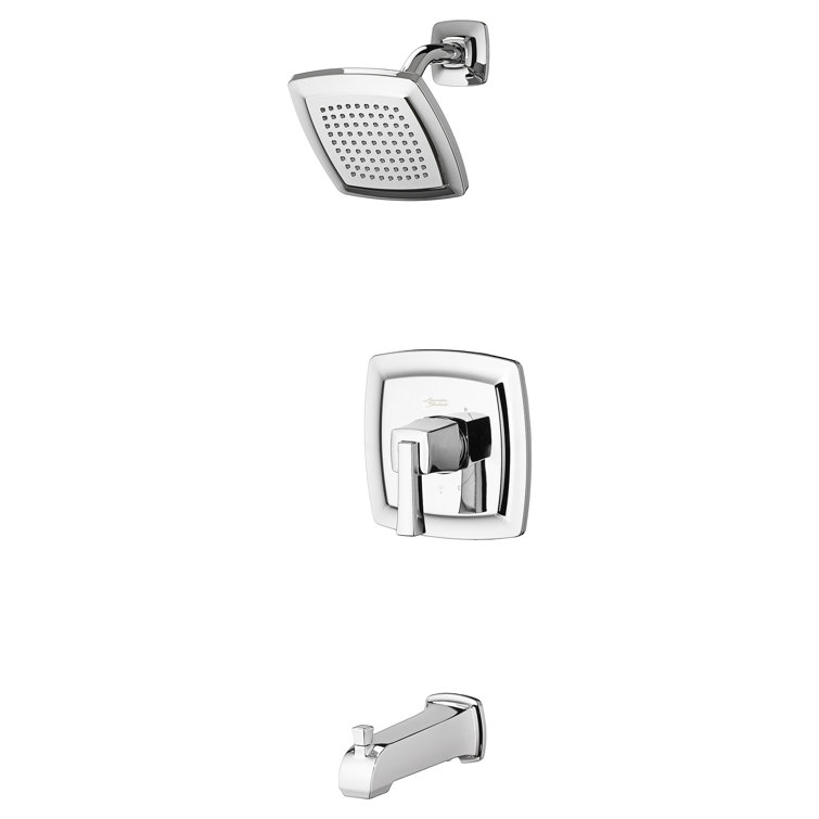 Polished Chrome Wall Mounted Bathtub Faucet and Shower Trim Kit