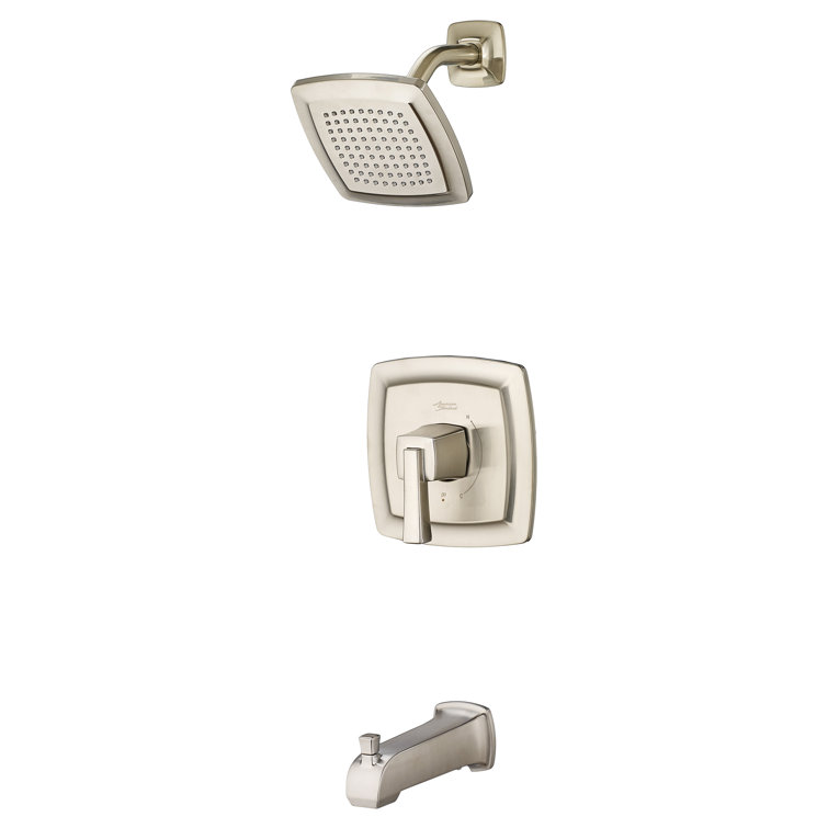Brushed Nickel Wall Mounted Tub and Shower Faucet Set
