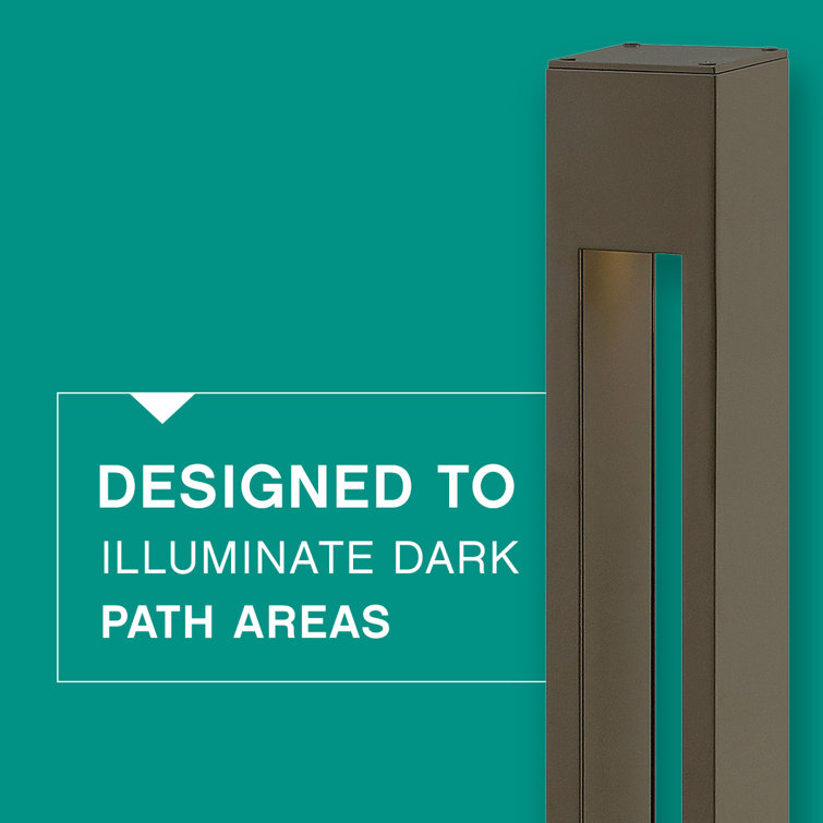 Bronze 30" LED Pathway Bollard Light with Etched Glass Lens