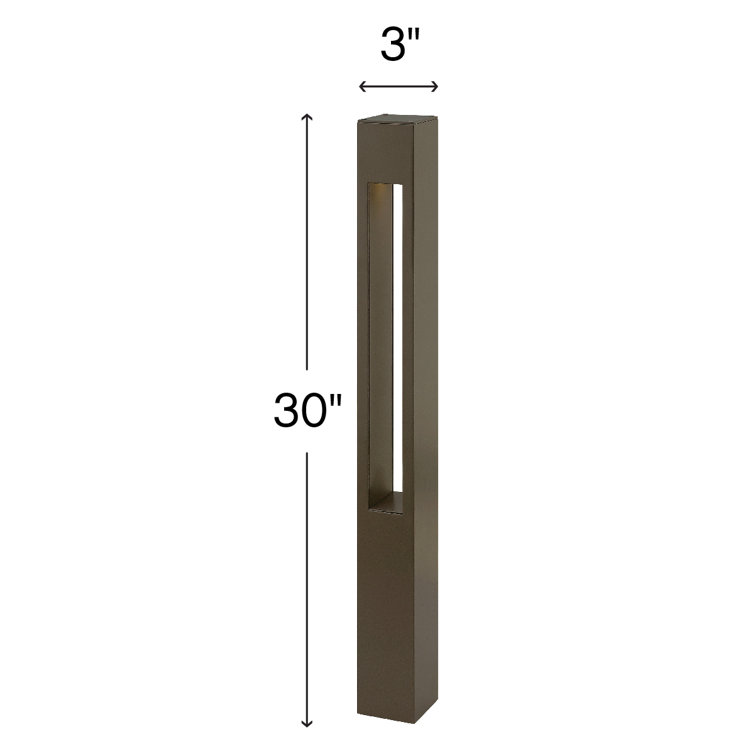 Bronze 30" LED Pathway Bollard Light with Etched Glass Lens