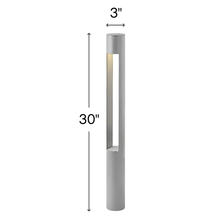 Titanium LED Pathway Bollard Light with Etched Glass