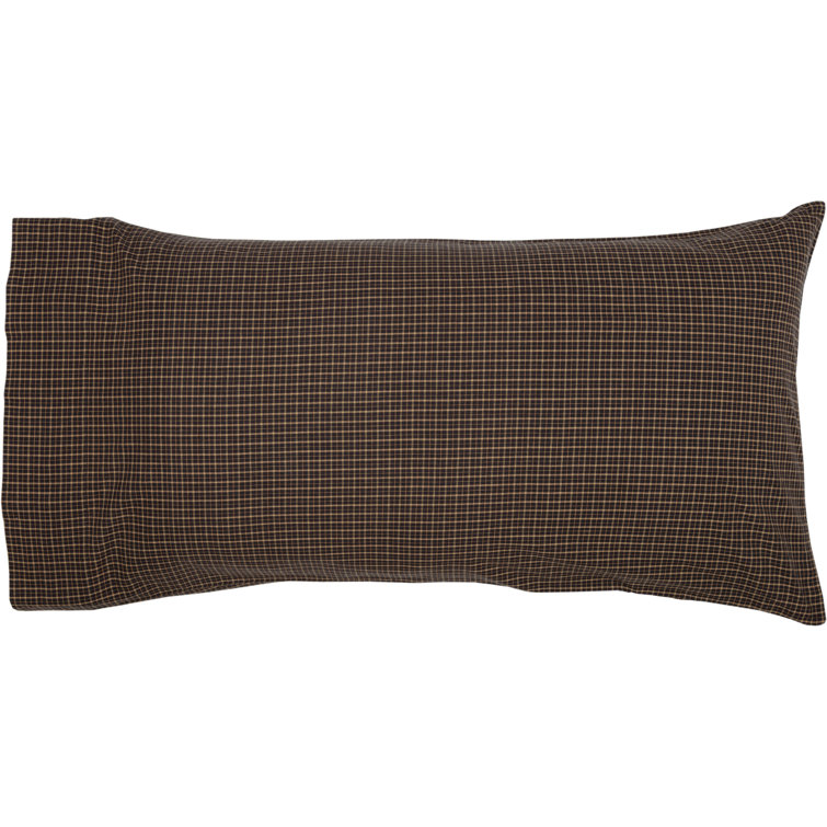 Kettle Grove Black and Tan Plaid Cotton King Pillowcase Set