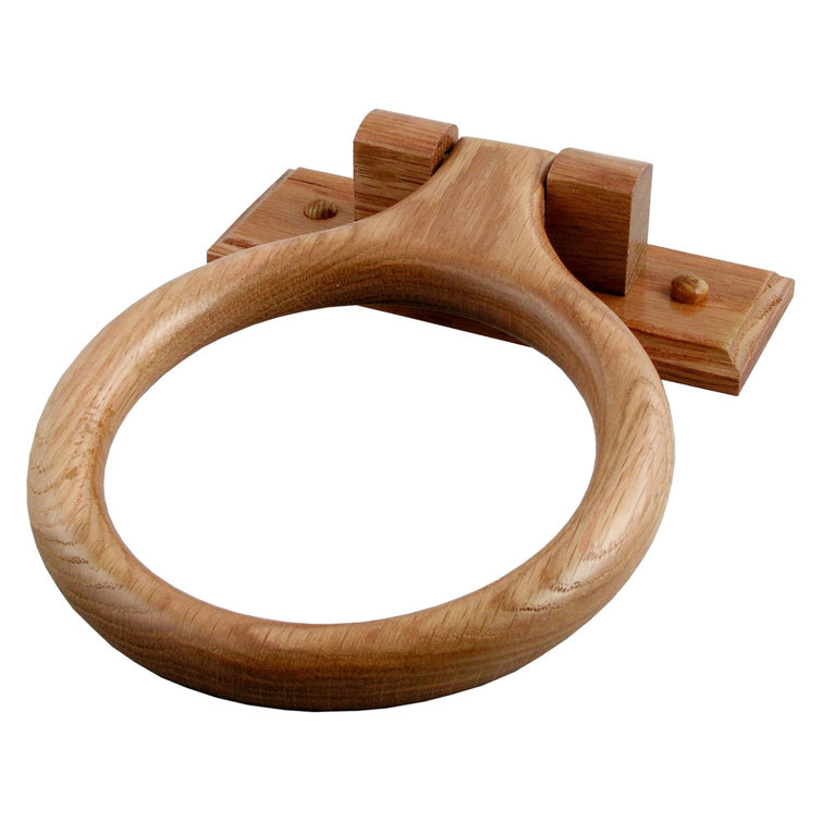 Rustic Oak Wood Bathroom Towel Ring