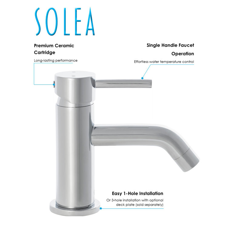 Amity Chrome Single-Hole Bathroom Faucet with Cylindrical Body