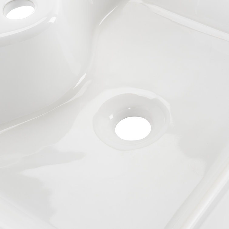 Fen White Ceramic Above-Counter Bathroom Vessel Sink