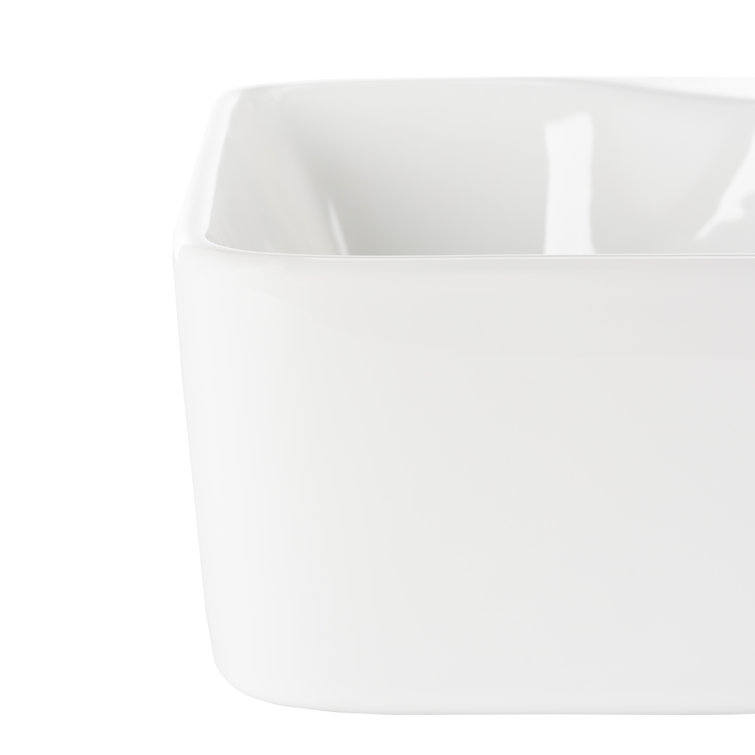 Fen White Ceramic Above-Counter Bathroom Vessel Sink