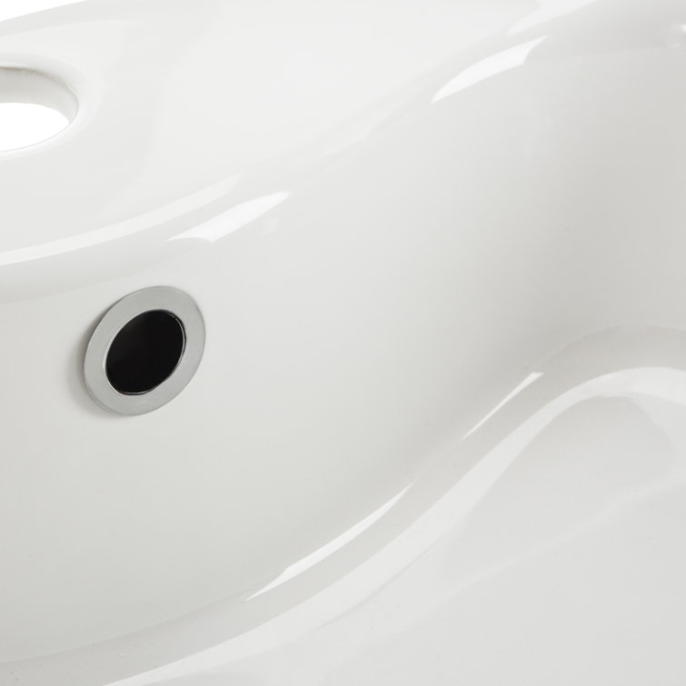 Mira White Ceramic Round Vessel Sink with Overflow Drain
