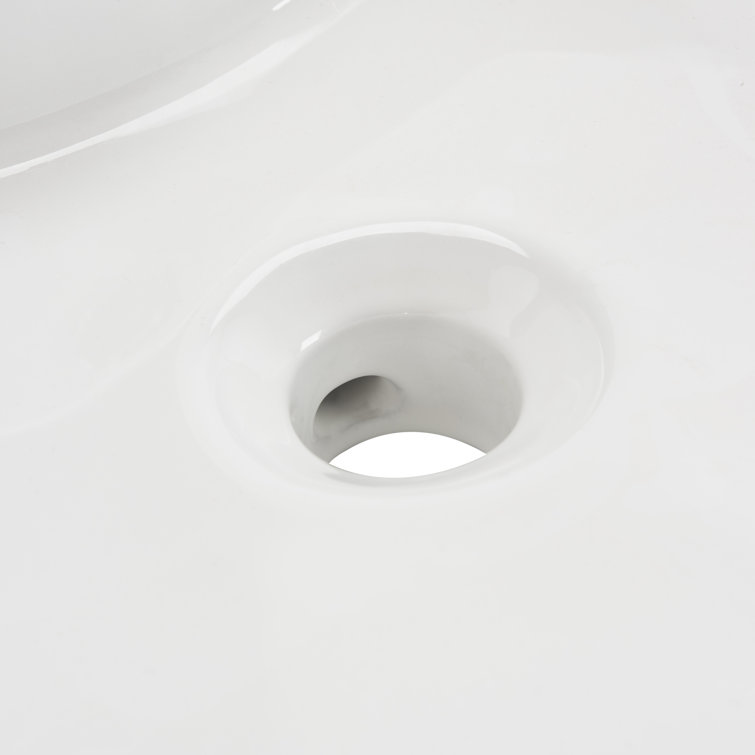 Mira White Ceramic Round Vessel Sink with Overflow Drain