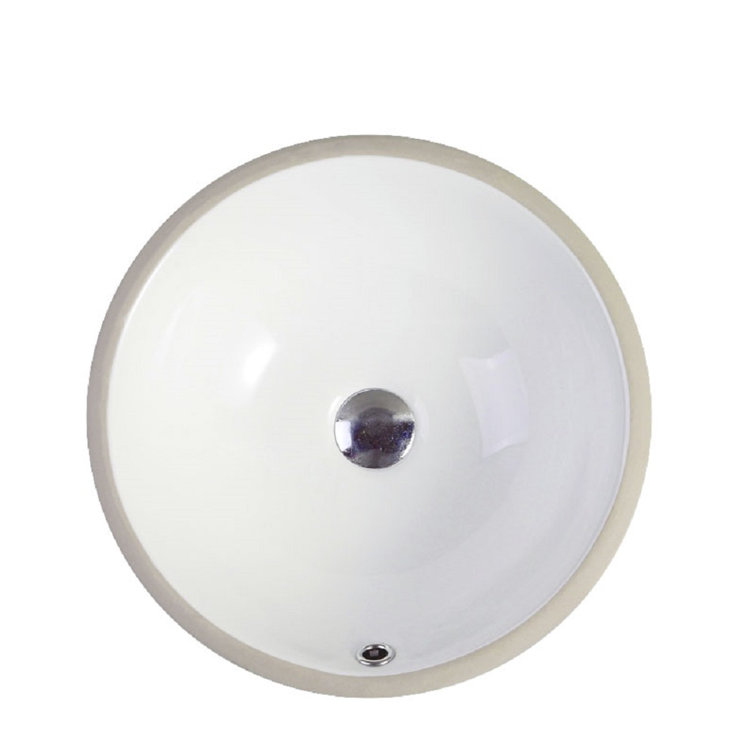 Nerida White Ceramic Round Undermount Bathroom Sink