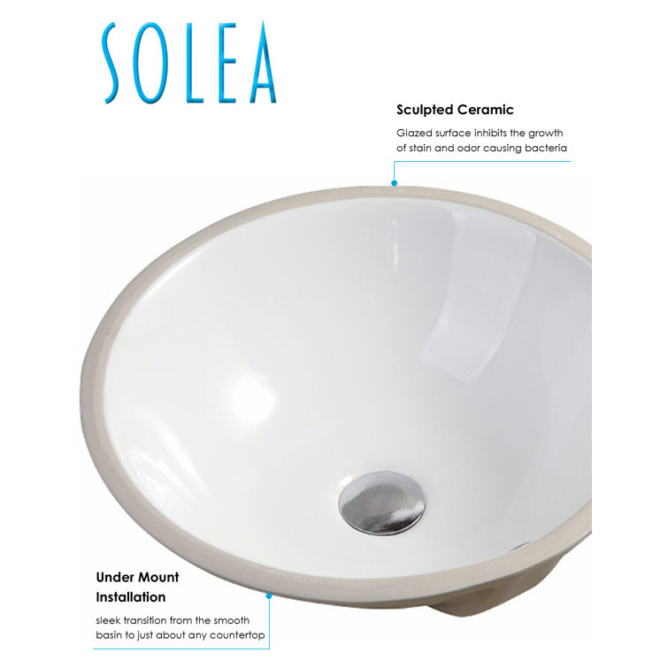 Nerida White Ceramic Round Undermount Bathroom Sink