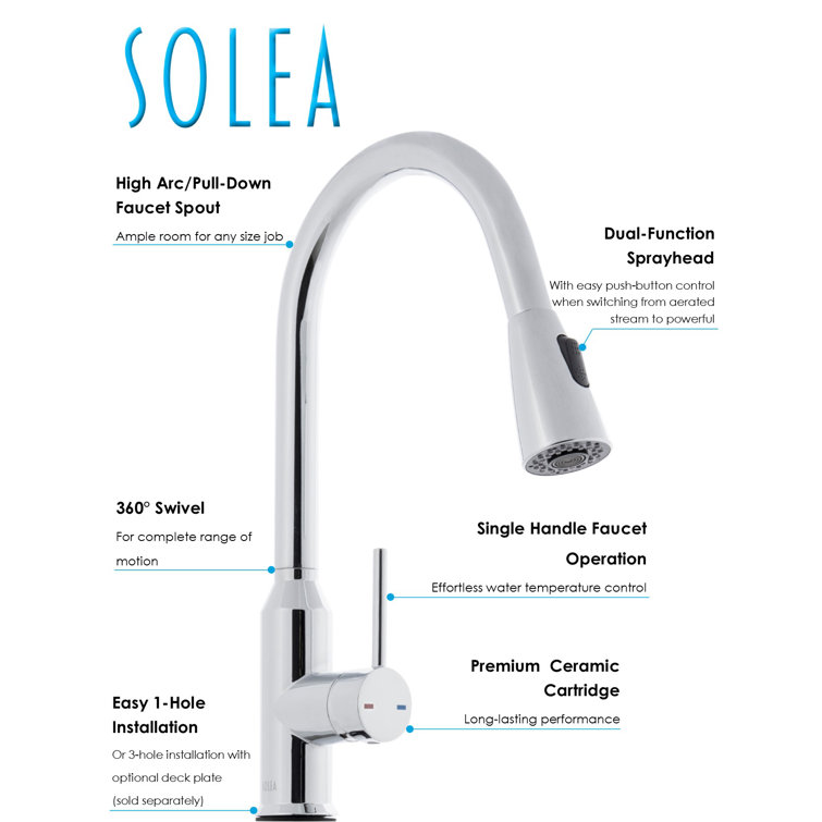 Prosper Chrome Gooseneck Pull Down Kitchen Faucet