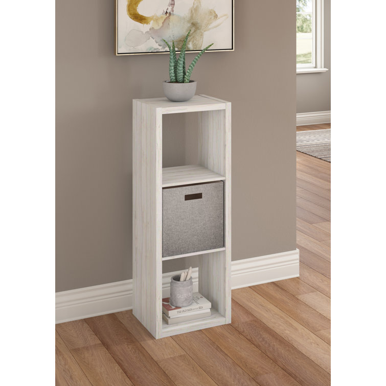 Bleached Walnut 3-Cube Kids Storage Organizer