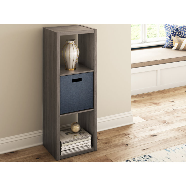Graphite Gray 44" Wood 3-Cube Storage Organizer