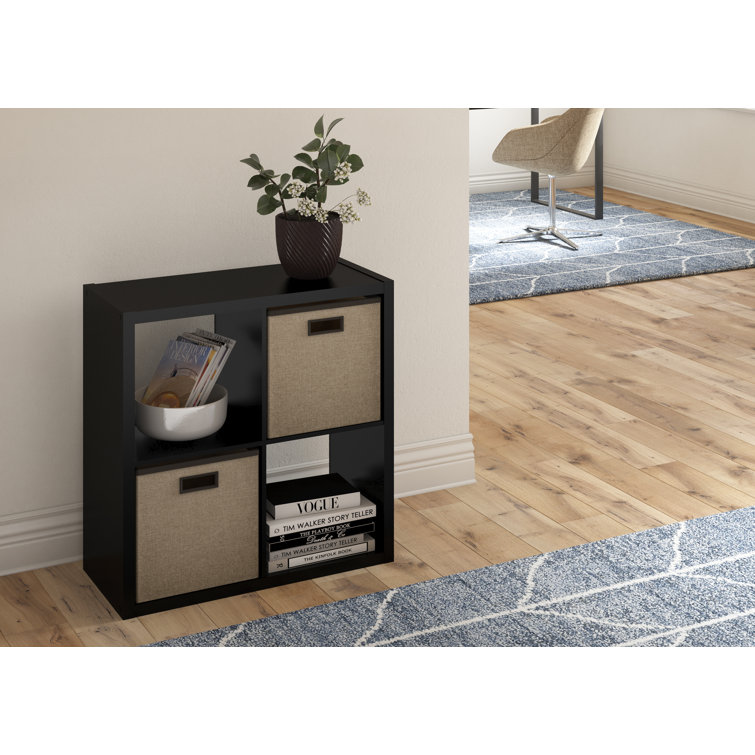 Black 4-Cube Open Back Storage Organizer