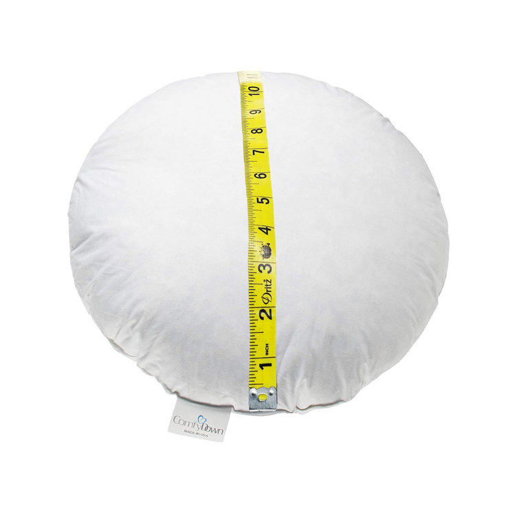 20" Round White Cotton Down and Feather Pillow Insert
