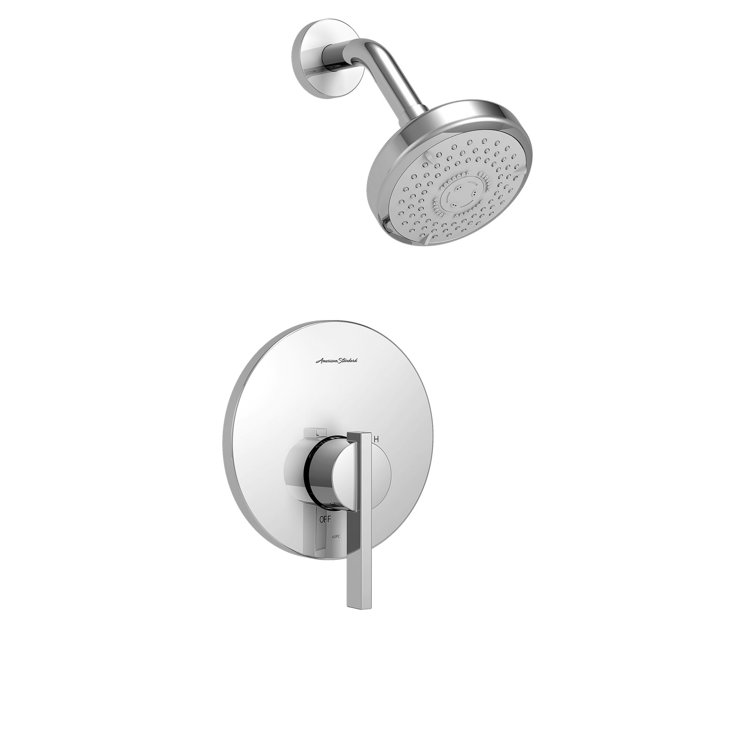 Polished Chrome Wall Mounted Shower Kit with Lever Handle