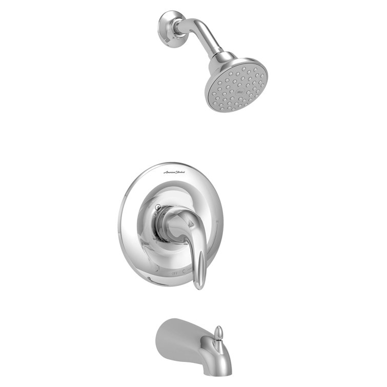 Polished Chrome Wall Mounted Tub and Shower Faucet Set