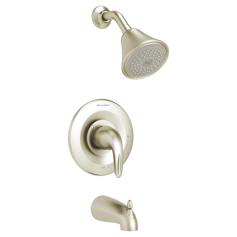Brushed Nickel Wall Mounted Tub and Shower Faucet Set