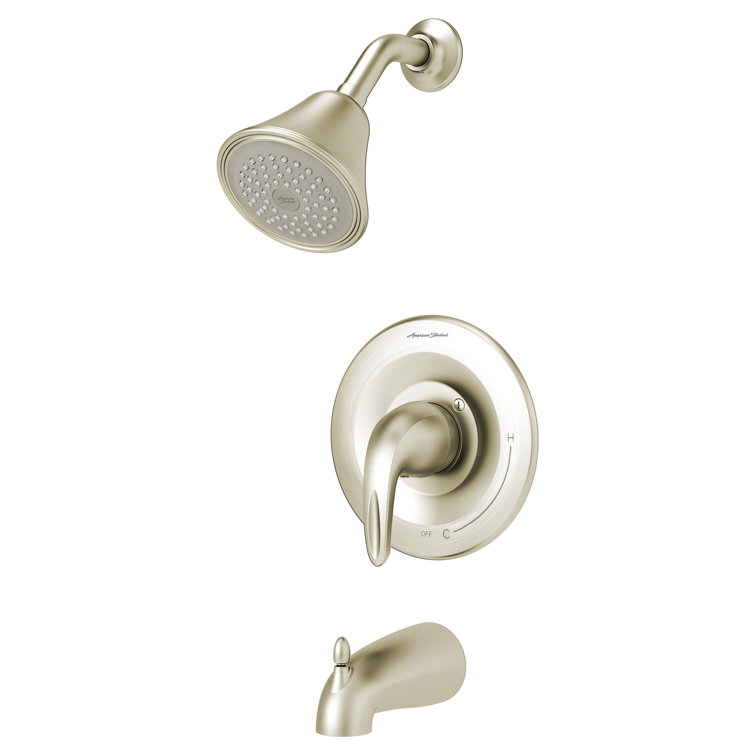 Brushed Nickel Wall Mounted Tub and Shower Faucet Set