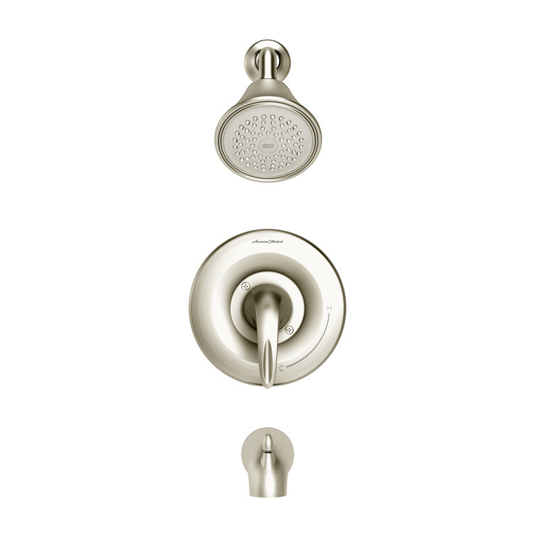Brushed Nickel Wall Mounted Tub and Shower Faucet Set