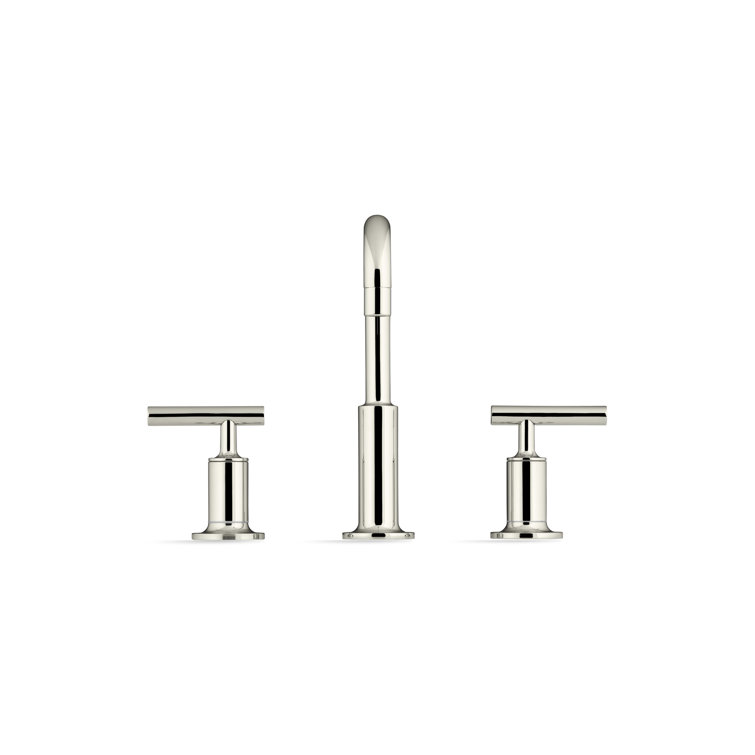 Purist Polished Nickel 8" Widespread Lavatory Faucet with Low Lever Handles