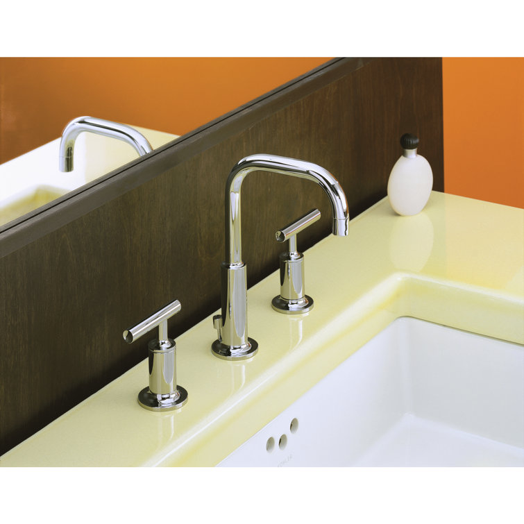 Purist Polished Nickel 8" Widespread Lavatory Faucet with Low Lever Handles