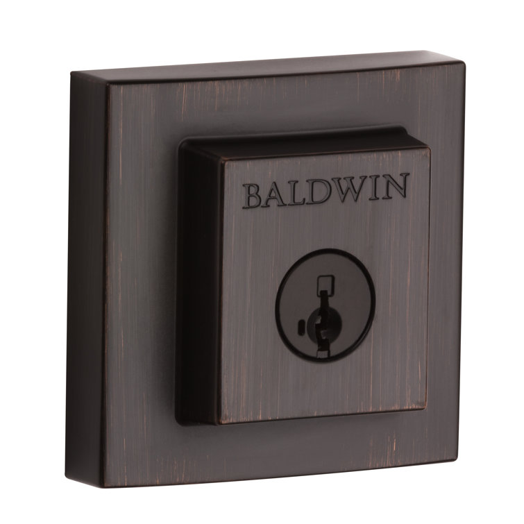 Venetian Bronze Square Single Cylinder Deadbolt with SmartKey Security