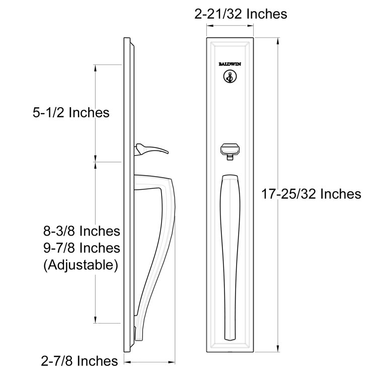 Satin Nickel Modern Door Handleset with Deadbolt