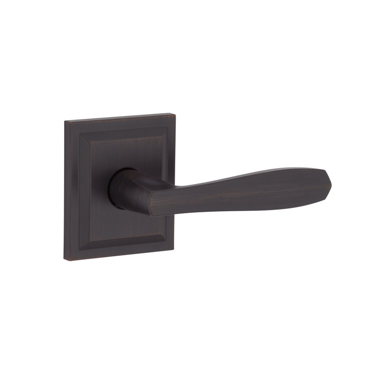 Venetian Bronze Square Backplate Hall/Closet Lever Handle