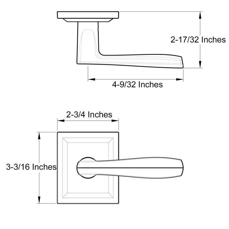 Venetian Bronze Square Backplate Hall/Closet Lever Handle