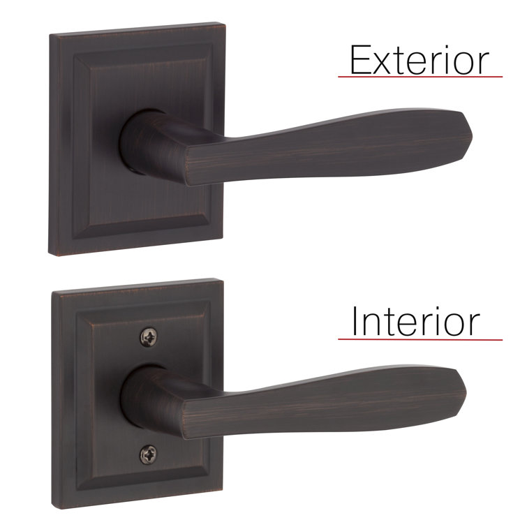 Venetian Bronze Square Backplate Hall/Closet Lever Handle