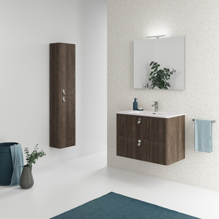 Concert 31.9'' Samara Ash Single Sink Wall-Mounted Vanity with Ceramic Top