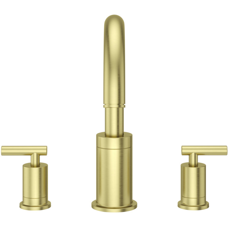 Brushed Gold Contemporary Double Handle Roman Tub Faucet