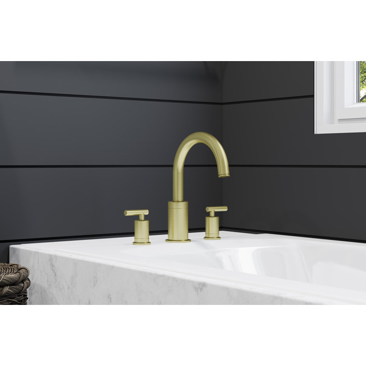Brushed Gold Contemporary Double Handle Roman Tub Faucet