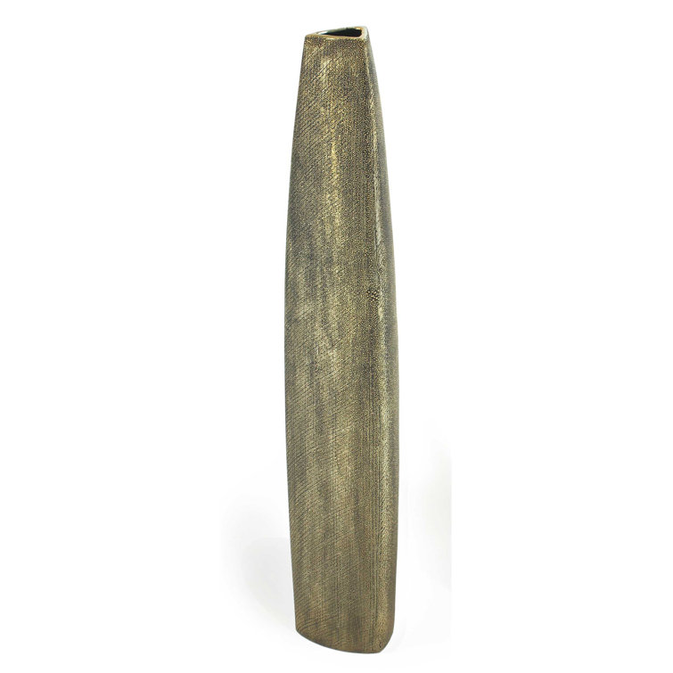 Ezra Tall Gold Ceramic Decorative Floor Vase