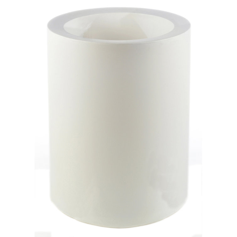 Matte White Tall Polyethylene Resin Cylinder Planter