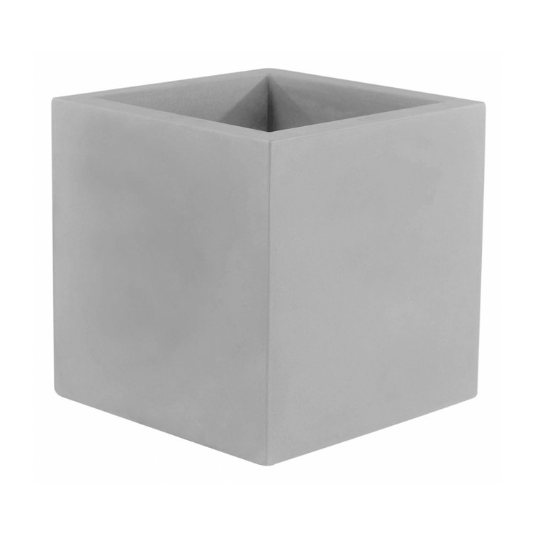 Matte Steel 15.75" Polyethylene Resin Outdoor Planter