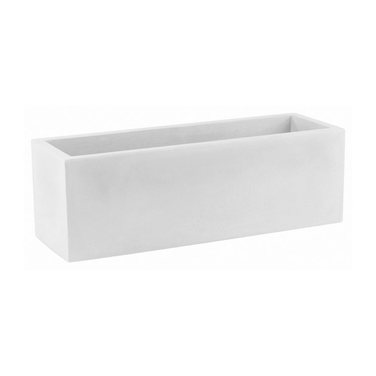 White Polyethylene Resin Indoor/Outdoor Rectangular Planter