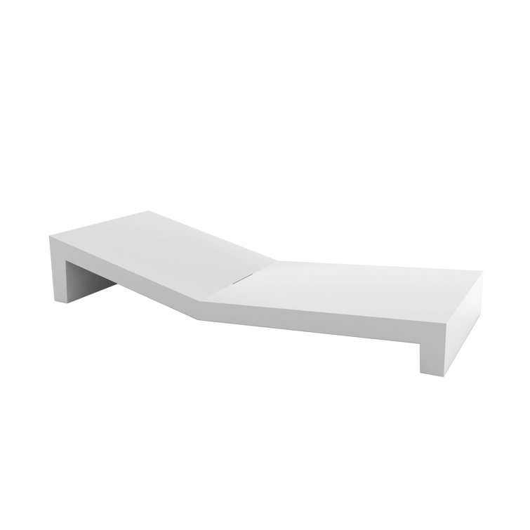 White Polyethylene Resin Indoor/Outdoor Chaise Lounger