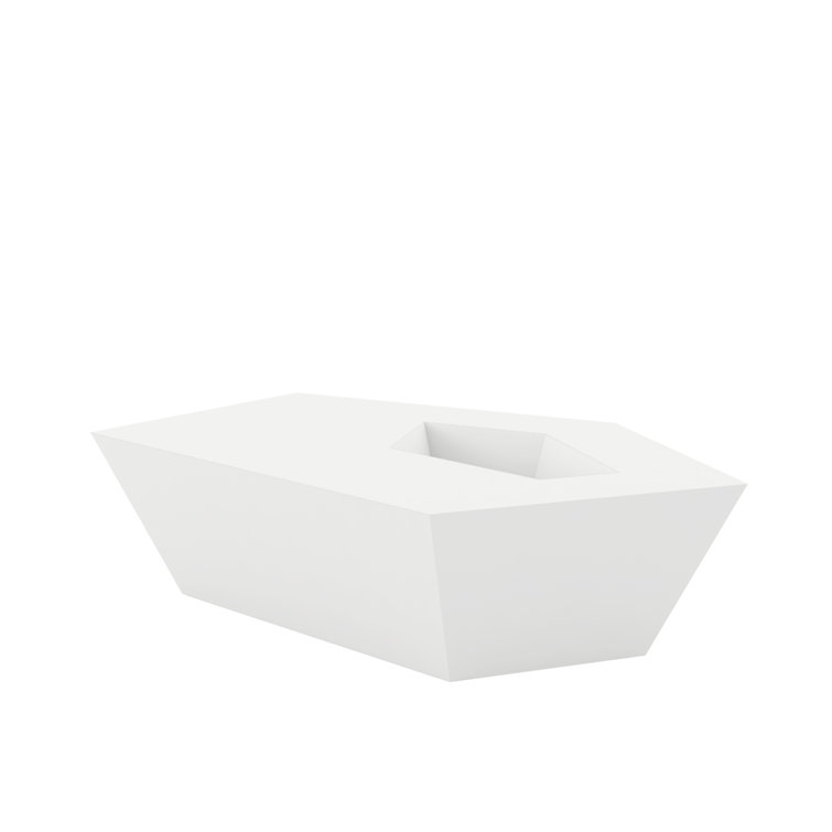 White Matte Polyethylene Hexagonal Outdoor Coffee Table