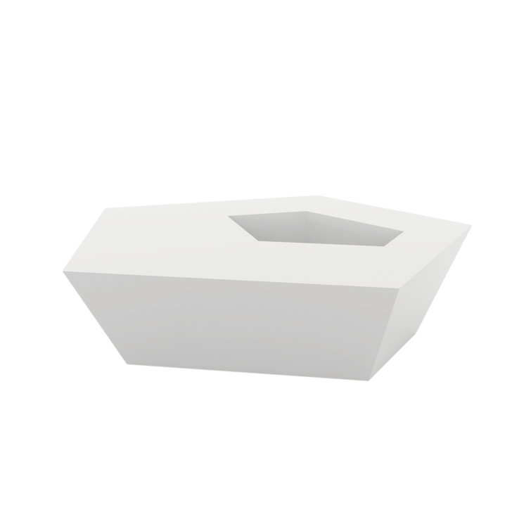White Matte Polyethylene Hexagonal Outdoor Coffee Table