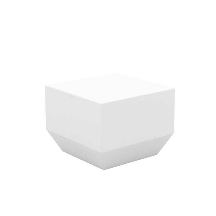 Vela Square Matte White Polyethylene Outdoor Coffee Table