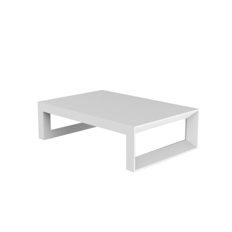 White Matte Polyethylene Modern Coffee Table