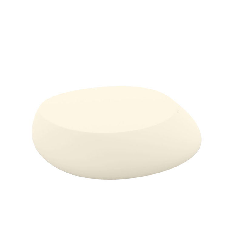 Ecru Matte Polyethylene Oval Outdoor Coffee Table