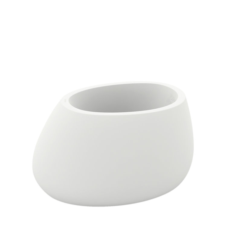 Stefano Giovannoni 20.5" White Matte Polyethylene Stone Pot Planter