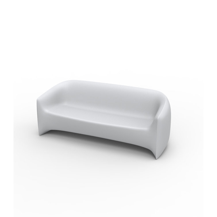 Blow 78.75'' Matte White Polyethylene Outdoor Patio Sofa