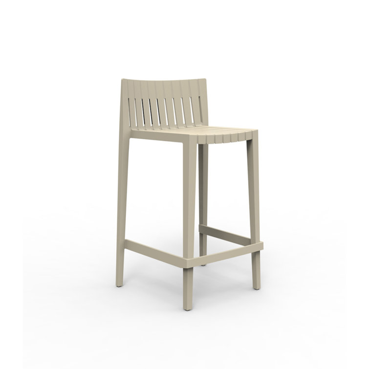 Ecru Matte Polypropylene Outdoor Counter Stool